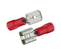 DEBFLEX 711067 - Clip maschio e femmina, 6,3 x 0,8 mm, colore: Rosso