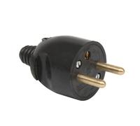Debflex 713530 - Spina maschio 2P 16A, uscita dritta, da parrucchiere, colore: Nero