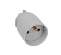 Debflex 713700 - Spina femmina 2P+T 16A, uscita dritta, da parrucchiere, colore: Grigio
