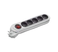 Debflex 716073 Nola - Multipresa, 5 prese 2P+T 16 A con interruttore, colore: Grigio scuro