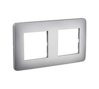 Debflex 742022 - Placca doppia Casual, colore: argento spazzolato