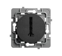 DEBFLEX - Casual Evo - Presa da parete telefonica + supporto metallico - Presa T inversa per telefono con cavo - Installazione da incasso - Nero - 48 x 48 x 27 mm