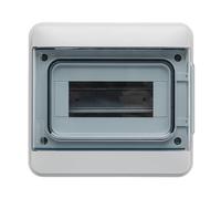 DEBFLEX - Cofanetto elettrico impermeabile + morsettiera a vite - Tabella elettrica 8 moduli - IP65/IK07 - Ideale per esterno/piscina/giardino - Posa sporgente - Grigio