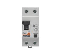 DEBFLEX - Interruttore differenziale 63 A 30 mA 2 poli Tipo A - Modulo di Protezione Elettrico - Certificato NF - Installazione in Tavolo Elettrico - Grigio