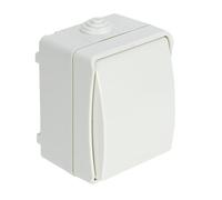 DEBFLEX - Interruttore Va e Vient IP54 - Interruttore impermeabile per posa in sporgenza - Ideale per garage, cantina, officina, esterno Abrità - bianco