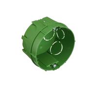 DEBFLEX - Scatola da incasso 1 post in muratura - per posa di dispositivi elettrici da incasso in pareti piene - verde - diam. 67 mm, profondità 40 mm, confezione da 10