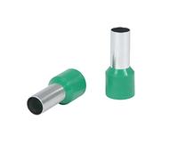 DEBFLEX - Terminale per filo elettrico prato isolato 16 mm² - Capocorda a crimpare per cablaggio elettrico - Connettore elettrico - Metallo - Verde - Confezione da 10 punte