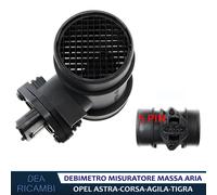 Debimetro Misuratore Massa Aria per OPEL CORSA C 1.0, 1.2, 1.4 2003-2009 MFPL016