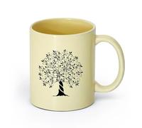 DEBINGY ceramica Bicchieri in ceramica per la casa L'essenza dell'albero della vita （11oz/320ml） per caffè, zuppa, tè, latte, latte macchiato, cioccolata calda, donna, uomo Beige