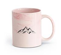 DEBINGY ceramica Bicchieri in ceramica per la casa Montagne, Campagna, Viaggi, Avventura （11oz/320ml） Caffè, tè, latte macchiato, latte, cacao, succhi di frutta e altre bevande calde Rosa marmo