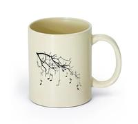 DEBINGY ceramica Bicchieri in ceramica per la casa Note di ramo Danza Buon suono （11oz/320ml） Ufficio, casa, bar, lavabile in lavastoviglie e adatto al microonde Giallo chiaro