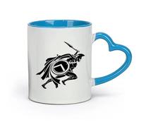 DEBINGY ceramica Bicchieri in ceramica per la casa Spada da guerriero Spartano Guerra （11oz/320ml） Ufficio, casa, bar, lavabile in lavastoviglie e adatto al microonde Blu