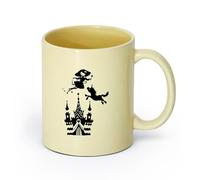 DEBINGY ceramica Caffè e bevande calde Castello di unicorno da favola per la cameretta dei bambini （11oz/320ml） Uso in bar o ristorante Beige