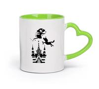 DEBINGY ceramica Caffè e bevande calde Castello di unicorno da favola per la cameretta dei bambini （11oz/320ml） Uso in bar o ristorante Verde