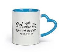 DEBINGY ceramica Caffè e bevande calde Dio è nel suo cuore, non cadrà Salmo 46:5 Stanza della Bibbia （11oz/320ml） per tè, caffè, latte, cappuccino Blu