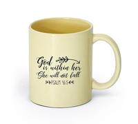 DEBINGY ceramica Caffè e bevande calde Dio è nel suo cuore, non cadrà Salmo 46:5 Stanza della Bibbia （11oz/320ml） per tè, caffè, latte, cappuccino Beige