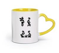 DEBINGY ceramica Caffè e bevande calde Geisha motivi giapponesi ragazze silhouette ragazze saloni di bellezza （11oz/320ml） per espresso Giallo