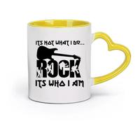 DEBINGY ceramica Caffè e bevande calde Il rock è me Citazione Chitarra Metal Band Studio musicale （11oz/320ml） per espresso, set da tè Giallo