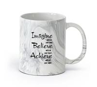 DEBINGY ceramica Caffè e bevande calde Immagina, credi, realizza, insegna nella sala giochi per bambini （11oz/320ml） Lavabile in lavastoviglie Nero marmo