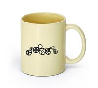 DEBINGY ceramica Caffè e bevande calde Ingranaggio Steampunk Logo Ruote dentate Giochi per bambini Sala giochi （11oz/320ml） Ristorante, ufficio Beige