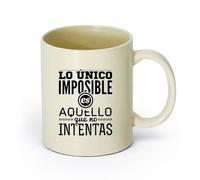 DEBINGY ceramica Caffè e bevande calde Lettere spagnole Provalo Citazione motivazionale Niente è impossibile （11oz/320ml） per uomo e donna Giallo chiaro