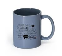 DEBINGY ceramica Caffè e bevande calde Modello Più Paesi Lingua Benvenuto Caffè Negozio Ciao Citazioni （11oz/320ml） e bevande calde, espresso Blu grigio