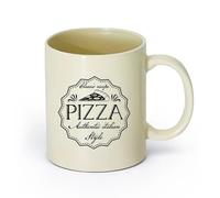 DEBINGY ceramica Caffè e bevande calde Ricette classiche per pizza Ristorante pizzeria italiano Pizzeria （11oz/320ml） Ideale per casa e ufficio Giallo chiaro