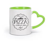 DEBINGY ceramica Caffè e bevande calde Ricette classiche per pizza Ristorante pizzeria italiano Pizzeria （11oz/320ml） Ideale per casa e ufficio Verde