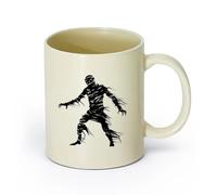 DEBINGY ceramica Caffè e bevande calde silhouette mummia attacca l'egitto creatura mitica solo （11oz/320ml） Lavabile in lavastoviglie e adatto al microonde Giallo chiaro