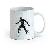 DEBINGY ceramica Caffè e bevande calde silhouette mummia attacca l'egitto creatura mitica solo （11oz/320ml） Lavabile in lavastoviglie e adatto al microonde Blu marmo