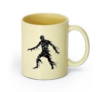 DEBINGY ceramica Caffè e bevande calde silhouette mummia attacca l'egitto creatura mitica solo （11oz/320ml） Lavabile in lavastoviglie e adatto al microonde Beige