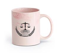 DEBINGY ceramica Caffè e bevande calde Studi legali Tribunali Norme giudiziarie Legislazione （11oz/320ml） Tazze da caffè in ceramica per casa o lavoro Rosa marmo