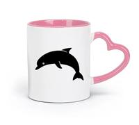 DEBINGY ceramica Personalizzata Tazze Delfino Animale Marino Museo Marino Stanza dei Bambini （11oz/320ml） Cappuccino, latte macchiato, tè, espresso Rosa