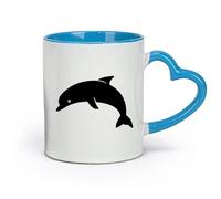 DEBINGY ceramica Personalizzata Tazze Delfino Animale Marino Museo Marino Stanza dei Bambini （11oz/320ml） Cappuccino, latte macchiato, tè, espresso Blu