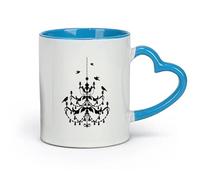 DEBINGY ceramica Personalizzata Tazze Lampada a sospensione a forma di uccello volante da cucina （11oz/320ml） Cappuccino, latte macchiato, tè, espresso Blu