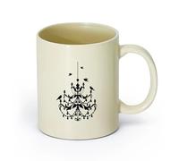 DEBINGY ceramica Personalizzata Tazze Lampada a sospensione a forma di uccello volante da cucina （11oz/320ml） Cappuccino, latte macchiato, tè, espresso Giallo chiaro