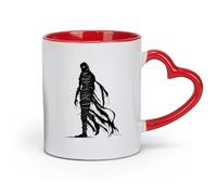 DEBINGY ceramica Personalizzata Tazze silhouette mummia che cammina nell'Egitto creatura mitica solo （11oz/320ml） Ideale per casa e ufficio Rosso