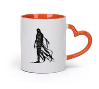 DEBINGY ceramica Personalizzata Tazze silhouette mummia che cammina nell'Egitto creatura mitica solo （11oz/320ml） Ideale per casa e ufficio Arancione