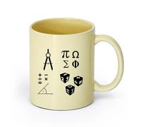 DEBINGY ceramica Personalizzata Tazze Simboli matematici Scuola di matematica Scienza matematica （11oz/320ml） Ottimo per casa, ufficio, bar, idee regalo Beige