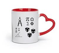 DEBINGY ceramica Personalizzata Tazze Simboli matematici Scuola di matematica Scienza matematica （11oz/320ml） Ottimo per casa, ufficio, bar, idee regalo Rosso