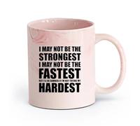 DEBINGY ceramica Tazza - Ceramica Citazioni ispiratrici sull'esercizio più veloce e più difficile per il centro fitness （11oz/320ml） per casa o lavoro Rosa marmo