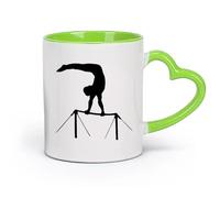 DEBINGY ceramica Tazza - Ceramica Ginnastica alla sbarra alta maschile Ginnastica alla sbarra alta maschile （11oz/320ml） Ristorante, ufficio Verde