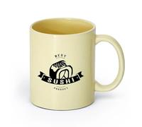 DEBINGY ceramica Tazza - Ceramica Prodotti di Sushi Assapora la Cucina Giapponese Cucina Unica del Ristorante （11oz/320ml） Bar o regalo Beige