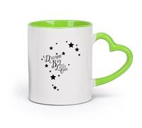 DEBINGY ceramica Tazza - Ceramica Sogni grandi e piccoli - Citazione Luna e stelle nella cameretta dei bambini （11oz/320ml） per ufficio, casa Verde