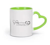 DEBINGY ceramica Tazza da caffè Citazioni arabe: In effetti, nel ricordo di Allah il cuore trova pace. Sura Ar Rad, versetto 28. （11oz/320ml） per espresso Verde