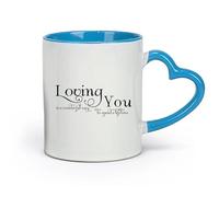 DEBINGY ceramica Tazza da caffè Citazioni romantiche sul matrimonio: amarti è un modo meraviglioso di trascorrere la vita. （11oz/320ml） per ufficio, casa Blu