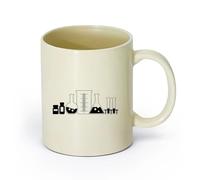 DEBINGY ceramica Tazza da caffè con manico - Ceramica classica Chimica di laboratorio （11oz/320ml） Regalo divertente per amanti del caffè, migliori amici, colleghi e amici Giallo chiaro
