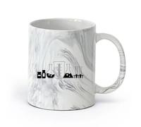 DEBINGY ceramica Tazza da caffè con manico - Ceramica classica Chimica di laboratorio （11oz/320ml） Regalo divertente per amanti del caffè, migliori amici, colleghi e amici Nero marmo