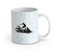 DEBINGY ceramica Tazza da caffè con manico - Ceramica classica Club di surf estremo （11oz/320ml） Regalo divertente per amanti del caffè, migliori amici, colleghi e amici Blu marmo