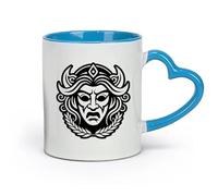 DEBINGY ceramica Tazza da caffè con manico - Ceramica classica simbolo del dio Phobos （11oz/320ml） Elegante e resistente - Adatto al microonde e alla lavastoviglie Blu